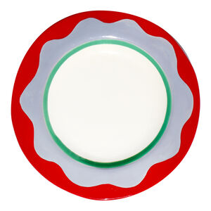 Wavy Red Dessert Plate, medium